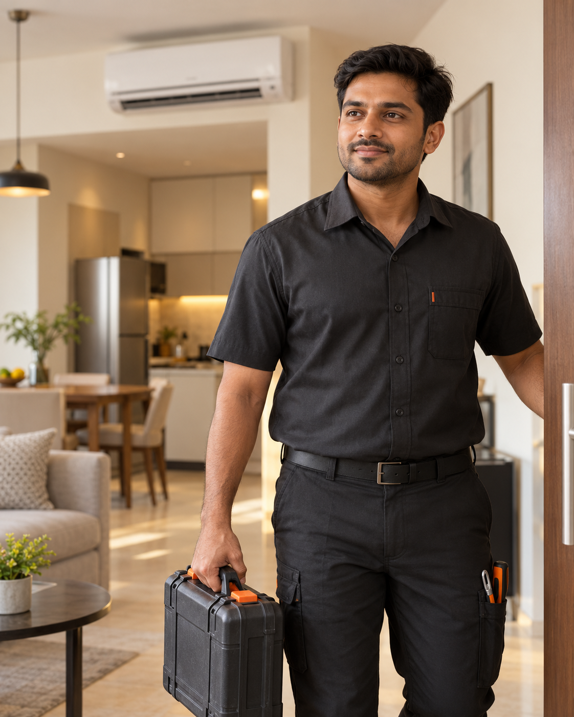 RepairRepublik appliance technician arriving for home service
